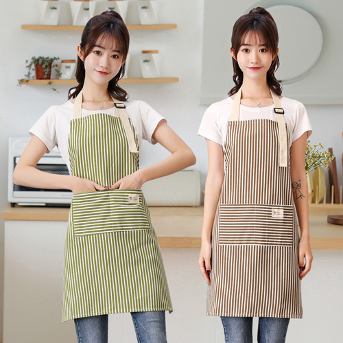 Korean style small fresh kitchen men and women's cooking breathable apron cotton summer fashionable waist waist cotton coveralls workclothes