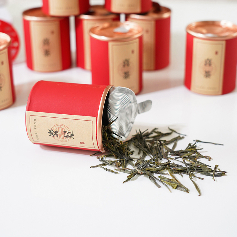 ロック美家小紅書結婚アルミ蓋小茶缶一泡缶茶葉缶ミニ紙缶茶葉缶|undefined