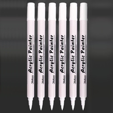 白色丙烯马克笔软头防水不掉色颜料画笔记号笔双头美术绘画高光笔
