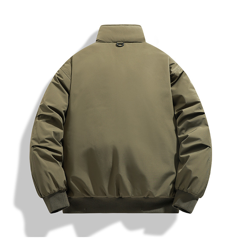 纯色简约立领棉服冬季男生2025新款外套上衣宽松棉服加厚保暖潮|undefined