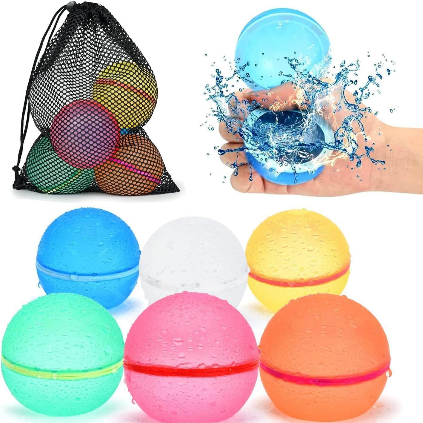 Popular bola de agua de silicona con accesorio magnético a presión, juguete magnético para aliviar el estrés, presiona para rociar agua, absorbe agua automáticamente.