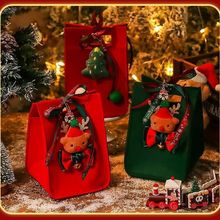 圣诞礼品儿童毛毡手提包平安夜苹果礼盒手提礼物袋装盒糖果装饰包