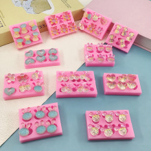 卡通蝴蝶结硅胶模具樱桃爱心巧克力滴胶磨具食品级烘焙工具蛋糕模