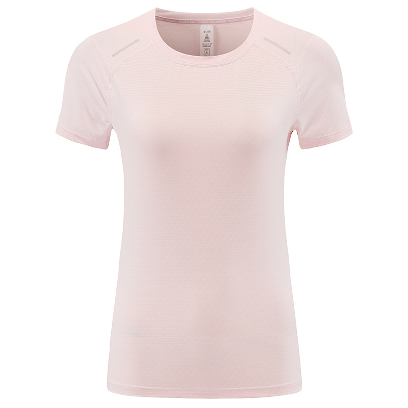 Europa y los Estados Unidos deportes transfronterizos de manga corta nueva camiseta de yoga transpirable ligera mujer de secado rápido camiseta de cuello redondo de manga corta