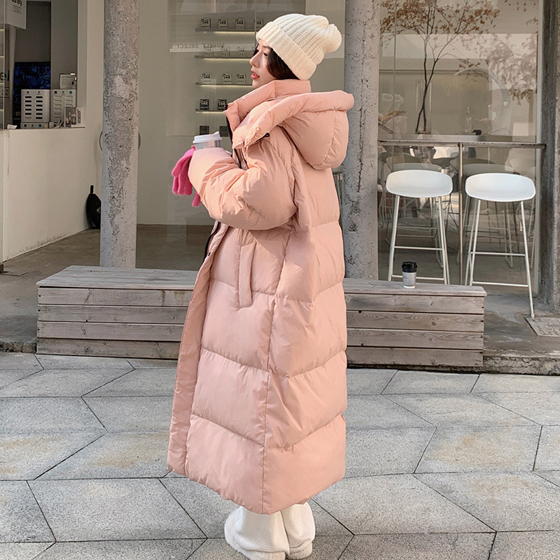 2024新款羽绒棉服女冬季长款过膝加厚韩系棉袄设计感连帽小众棉衣