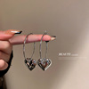 Fashionable metal silver needle, earrings, silver 925 sample, European style, high-quality style