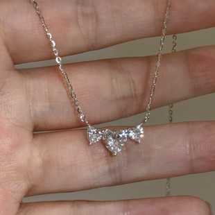 Flash! S925 Sterling Silver Plated Platinum Love Zircon French Fine Clavicle Chain Necklace Light Luxury Women