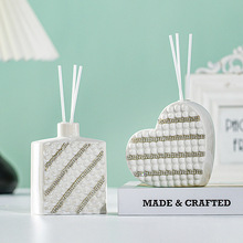 陶瓷香薰香氛镶钻瓶空瓶扩香瓶无火藤条精油瓶欧式香薰炉白瓷