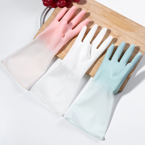 Household Gradient Housework Cleaning Gloves Kitchen Durable Laundry Dish Washing Gloves Latex Waterproof Protective Gloves