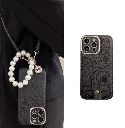 Estilo Chanel Camellia parche para Apple 15/13 caja del teléfono Huawei mate40pro mate50 femenino Nuevo