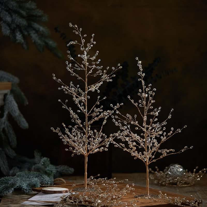 Ins ventanas de diseño árbol de Navidad acrílico caña árbol de Navidad corolla de flores escena de corte de ramas diseño props de disparo