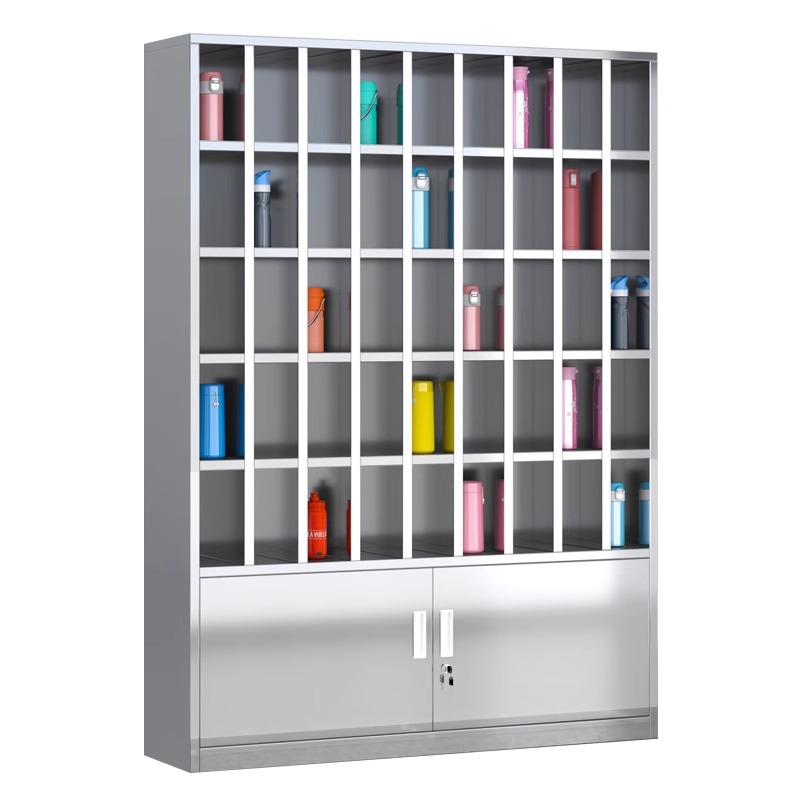 Taza de acero inoxidable Taza de agua gabinete de taller Taza de menú gabinete de almacenamiento personal sala de estar gabinete de archivos con estante de puerta