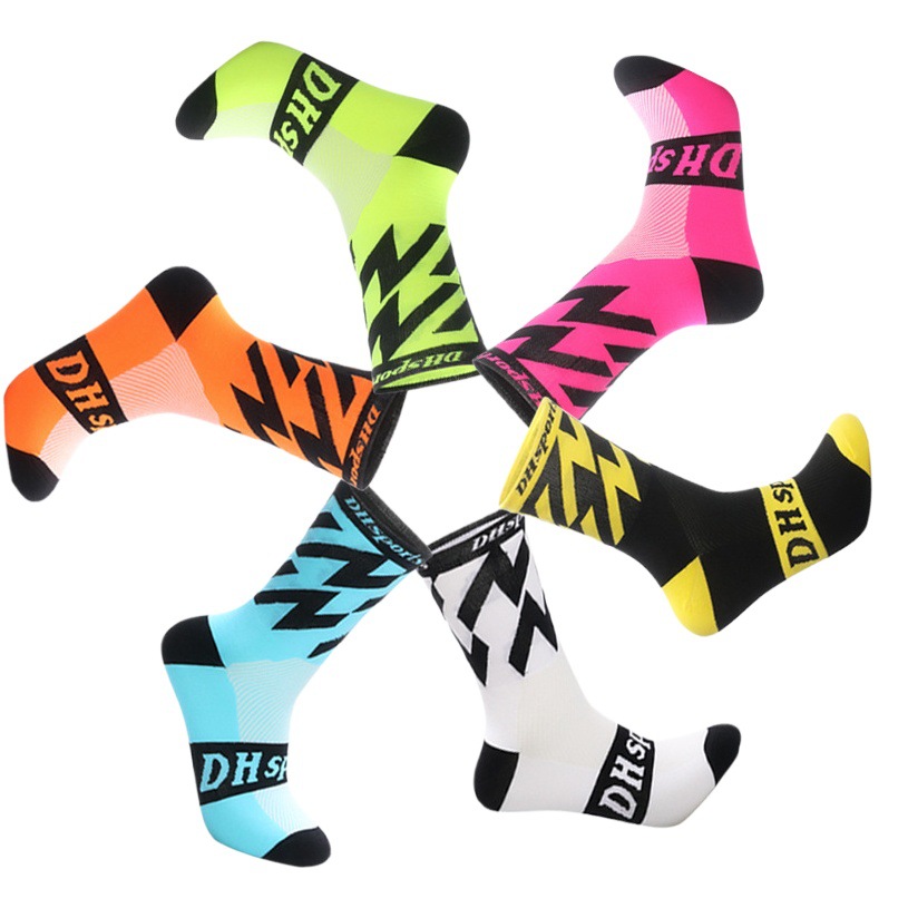 Calcetines de Ciclismo de media pantorrilla al aire libre deportes de bicicleta calcetines transpirables resistentes al desgaste