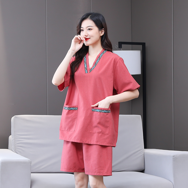9CQ62024 새로운 공마 칸 김이 나는 의류 여성 커플 플러스 사이즈 남성 사우나 의류 발 치료 가게 목욕 마사지 목욕