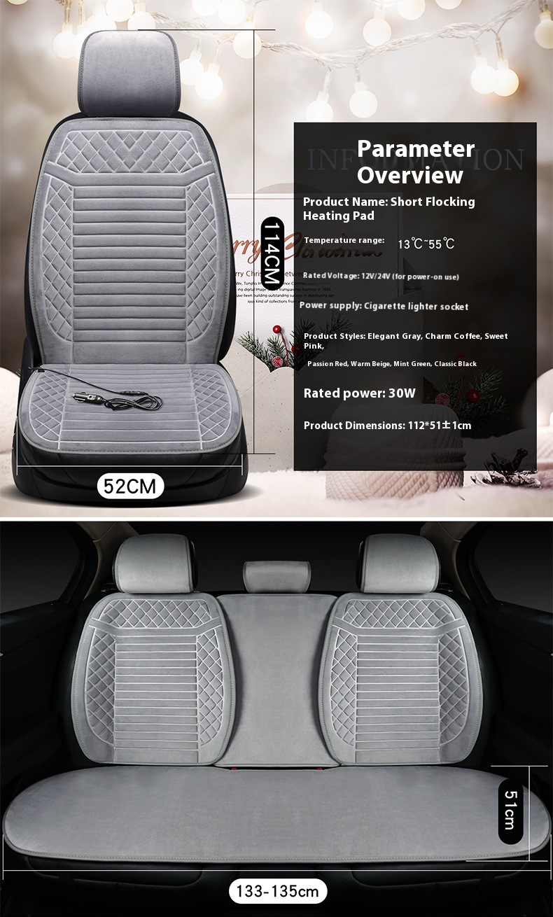 Heated Seat Cushion Fcc Certified Ce Winter Plush Cushion Car Plush Seat Cushion Car Accessories Winter Car Seat Cushion