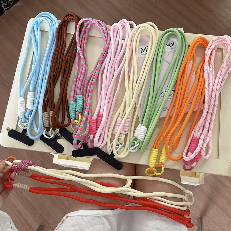 长款手机挂绳斜挎手机绳纯色可拆卸背带编织绳手机链包斜跨绳挂件|undefined