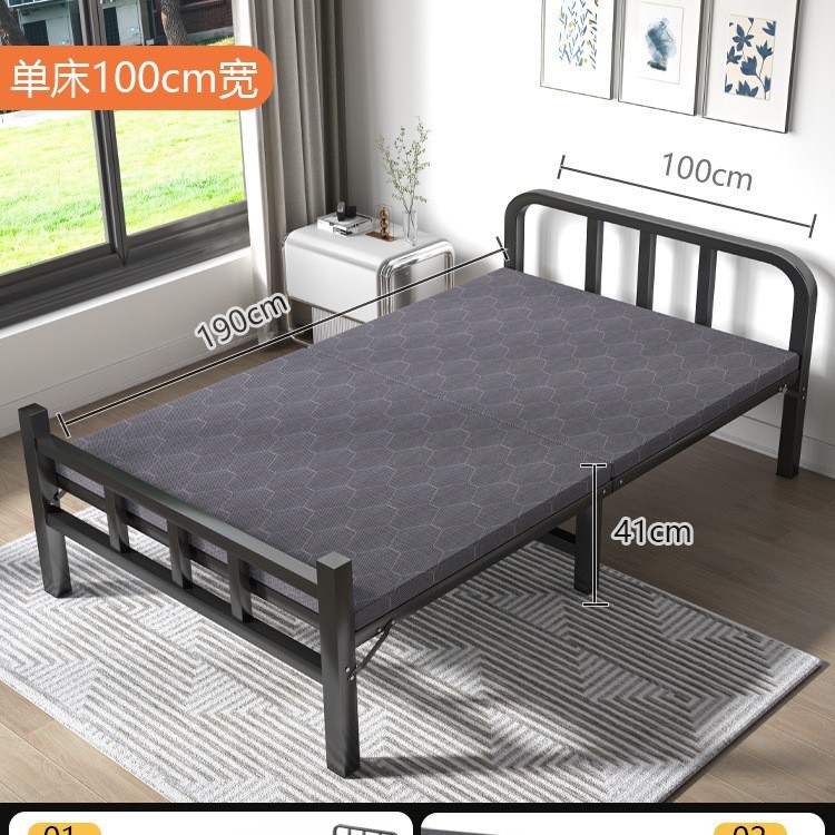 折りたたみベッドシングル家庭用簡易ベッドオフィス昼寝寮昼休みベッド賃貸住宅大人鉄ベッド|undefined