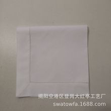 N100-18 Hemstitch Napkin 婚礼派对圣诞节庆纯棉白色抽纱餐巾