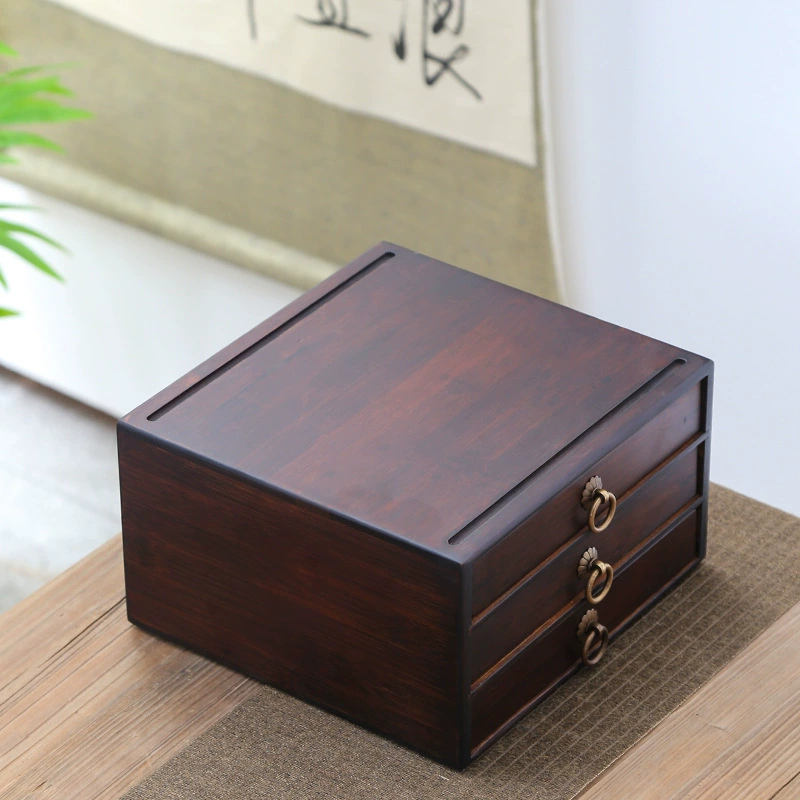 Puerh tea, tea pancake, multilayer storage box, tea set with accessories