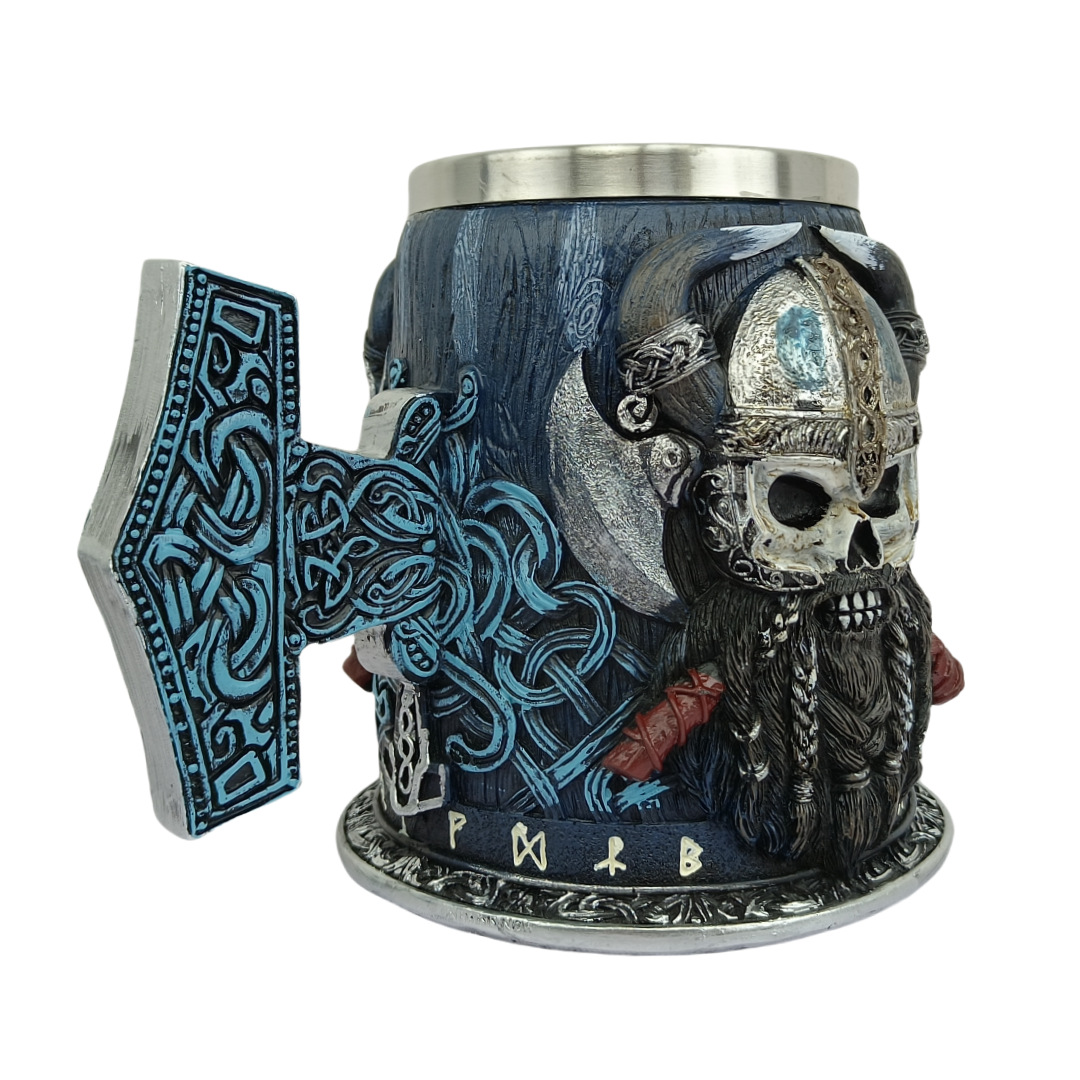 Guerrero vikingo guerrero esqueleto taza tanca bar de Halloween bebida regalo para hombres