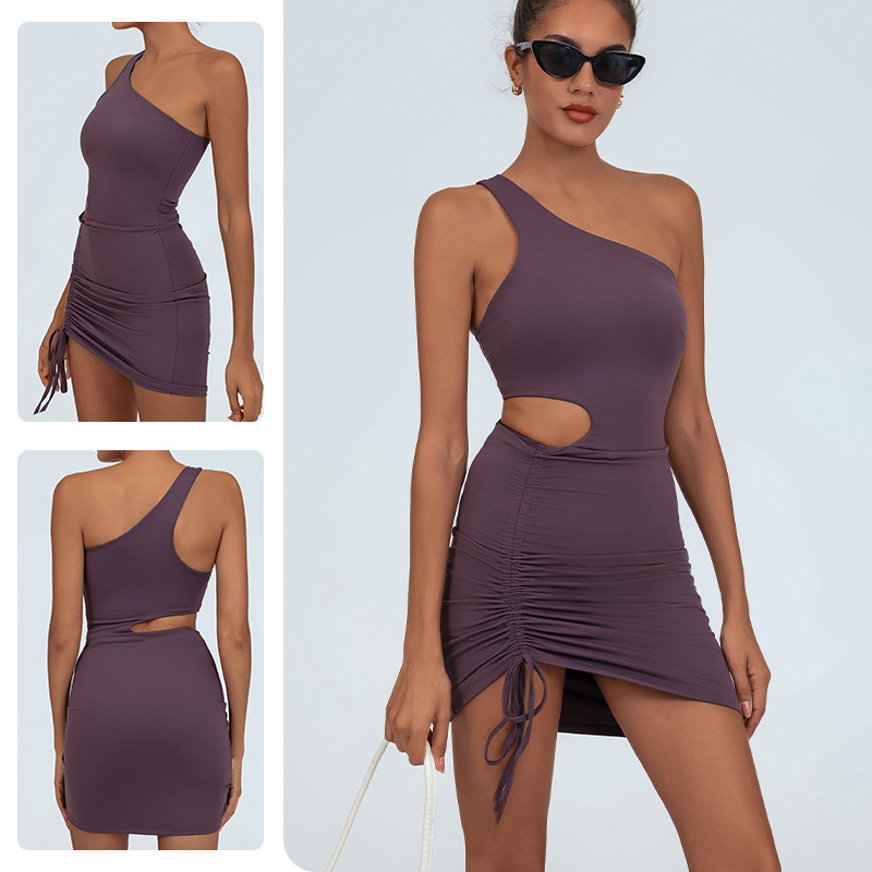 Vapatas de yoga de mujeres europeas y estadounidenses transfronterizas con leggings de alta velocidad elástica de cuerda seca deportiva de acondicionamiento físico falda de tenis bolsas de ropa