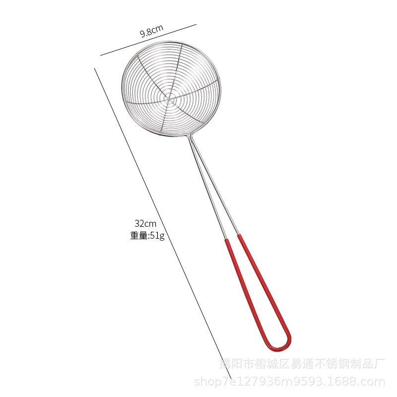 Promocional de acero inoxidable colador de té de leche de perlas cuchara de perlas pequeña cuchara redonda Rosa suministros de té de leche fuga de hilo de pegamento rojo