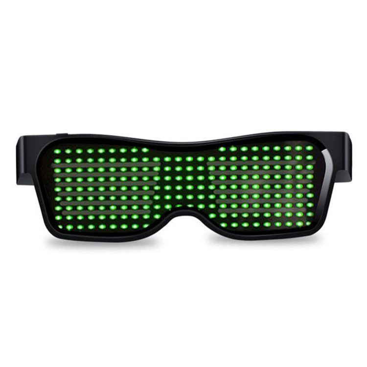 LED Bluetooth gafas luminosas APP Control de conexión de teléfono móvil dinámico luminoso multi-idioma Bar discoteca accesorios de audio