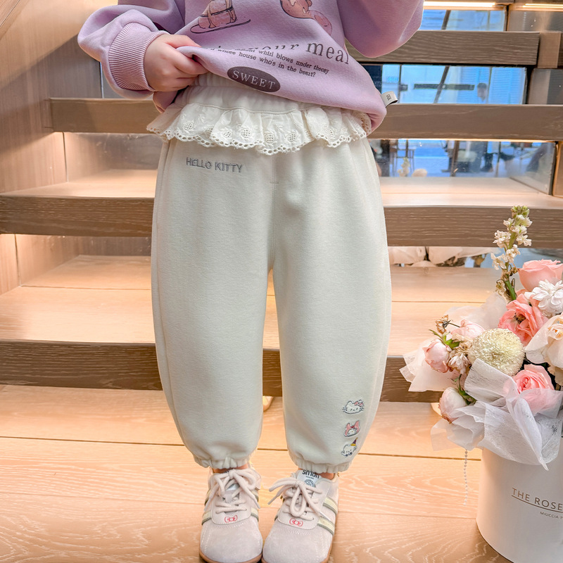 女童裤子春秋2025新款儿童洋气时髦宝宝卡通运动休闲外穿秋装卫裤|undefined