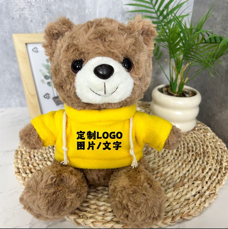 公仔小熊换衣服T恤校服毛衣娃娃毛绒玩具玩偶来图来样印制logo|undefined