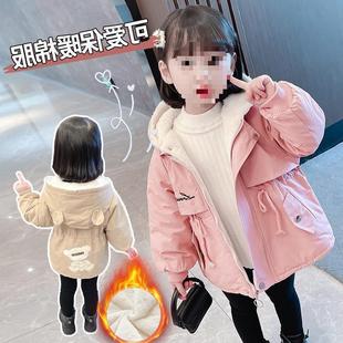 Windbreaker Fashionable Baby Children's Western Style Cotton-padded Coat Thickened Women's fleece-lined Girls' Winter Clothes Korean New Style Pike Clothes