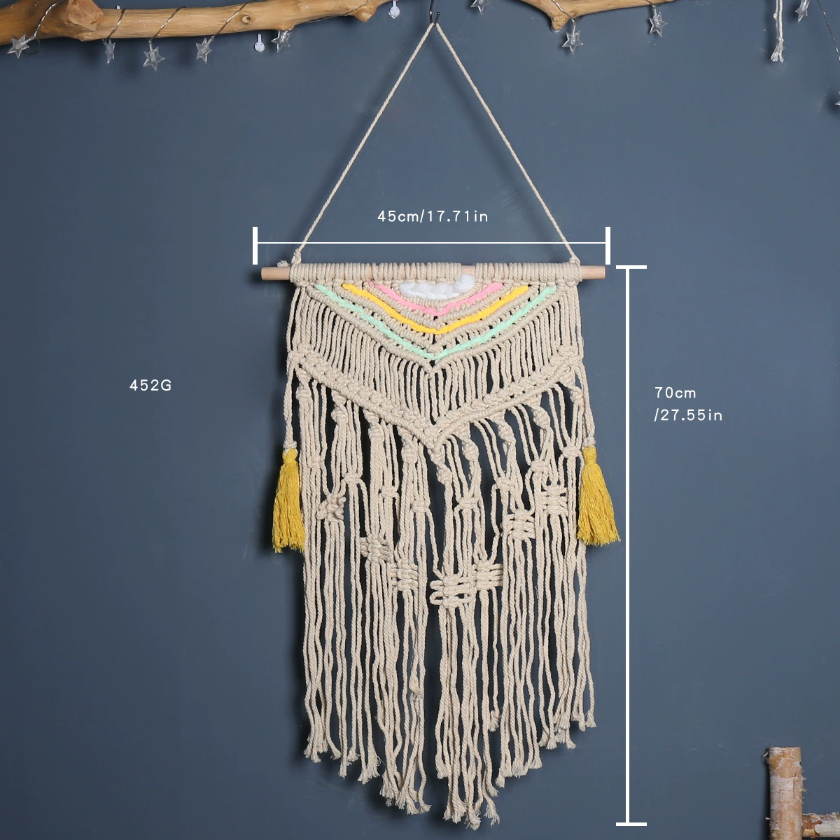 Плетёная настенная гобелен, DIY, бохо стиль