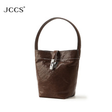 复古小众牛皮包包女冬季潮韩国小众托特包大容量斜跨腋下真皮包包