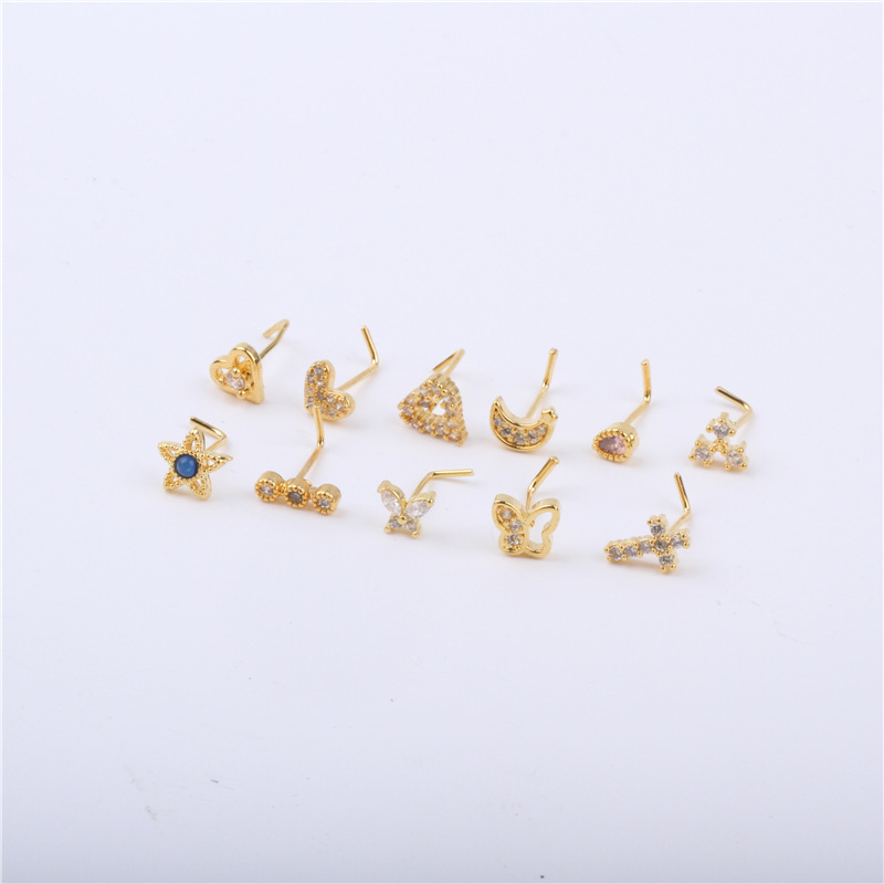 Piercing naso cuore con zircone e occhio di demone_voghion.com