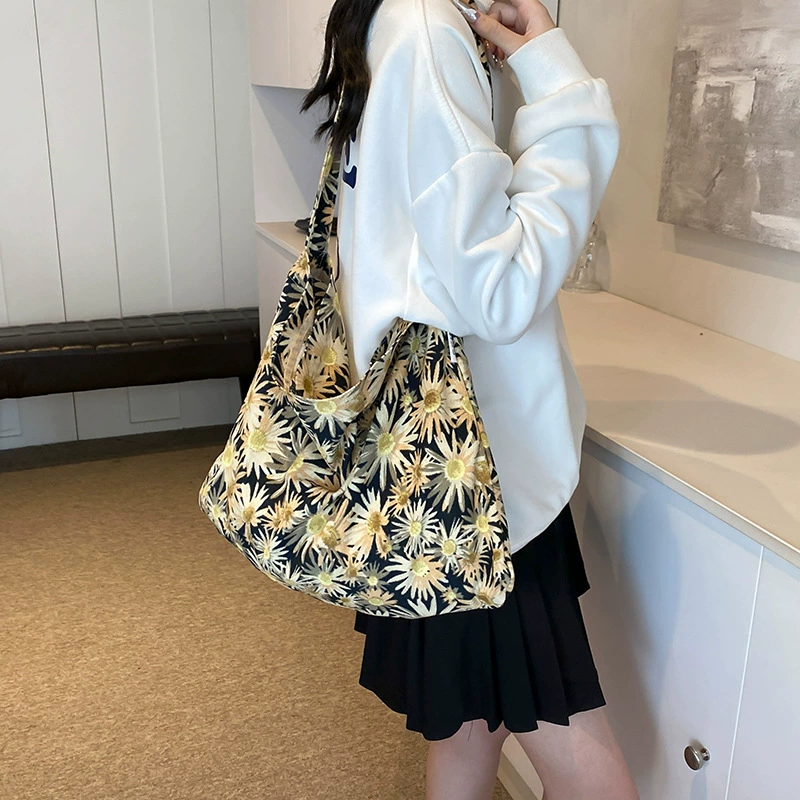 Capacious cloth bag, retro one-shoulder bag, South Korea