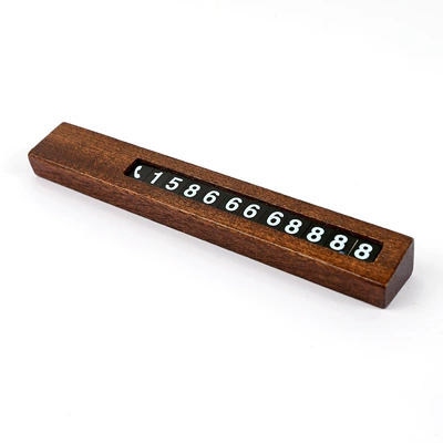Solid Wood Temporary Parking Sign Nömrəli dayanma kartı - walnut-color145215