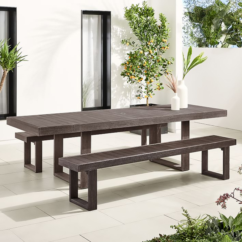 Mesas y sillas para patio exterior, muebles de madera anticorrosivos para jardín y balcón, conjunto de banco anticorrosivo para terraza y villa.
