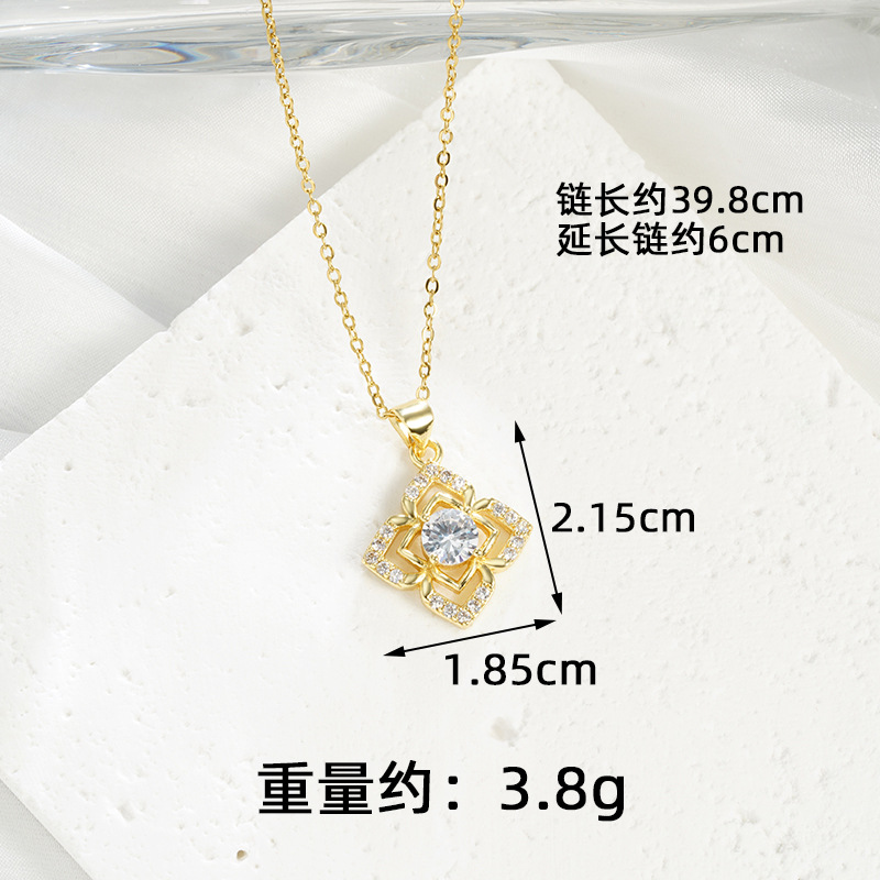 Collar de oro de arena transfronteriza de Vietnam ligero de lujo diamantes huecos pendientes de flores mujeres joyas de alto nivel de estilo europeo