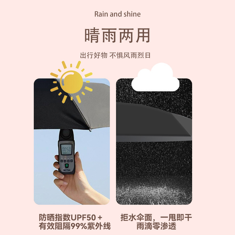 三丽鸥正版授权凯蒂猫手动三折伞晴雨两用防嗮卡通可爱便携折叠伞|undefined