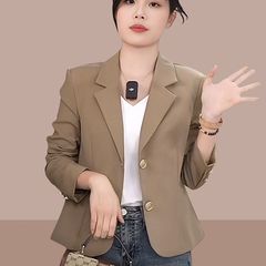 气质西装短款外套女春秋薄款2025新款女装韩版时尚修身小西服上衣