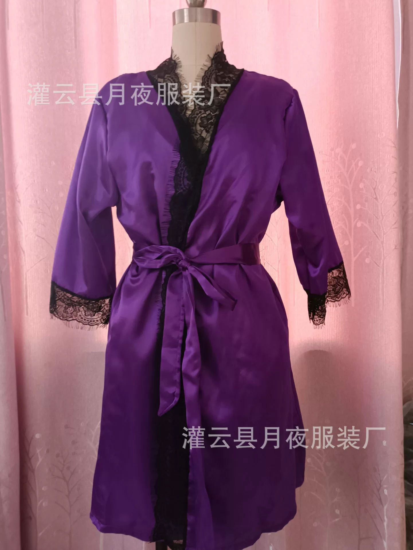Комплект, сексуальная майка с чашками, кружевной пижама для отдыха, халат, европейский стиль, плюс размер, 4 предмета в комплекте, утягивающий эффект
