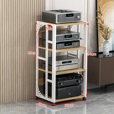 Electric car big tripod — Amplifier Rack, Home Mobile - 4-layer-d-white-frame-light-walnut-board