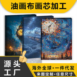 跨境定制批发装饰画画芯高清油画布客厅卧室装饰防水无框壁画海报