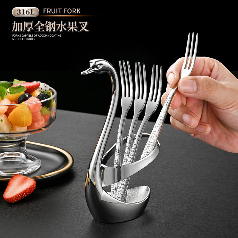 Diamond Fruit Fork 316 Stainless Steel 304 Small Fork Fruit suit Cake Fork Thickened Mooncake Fork