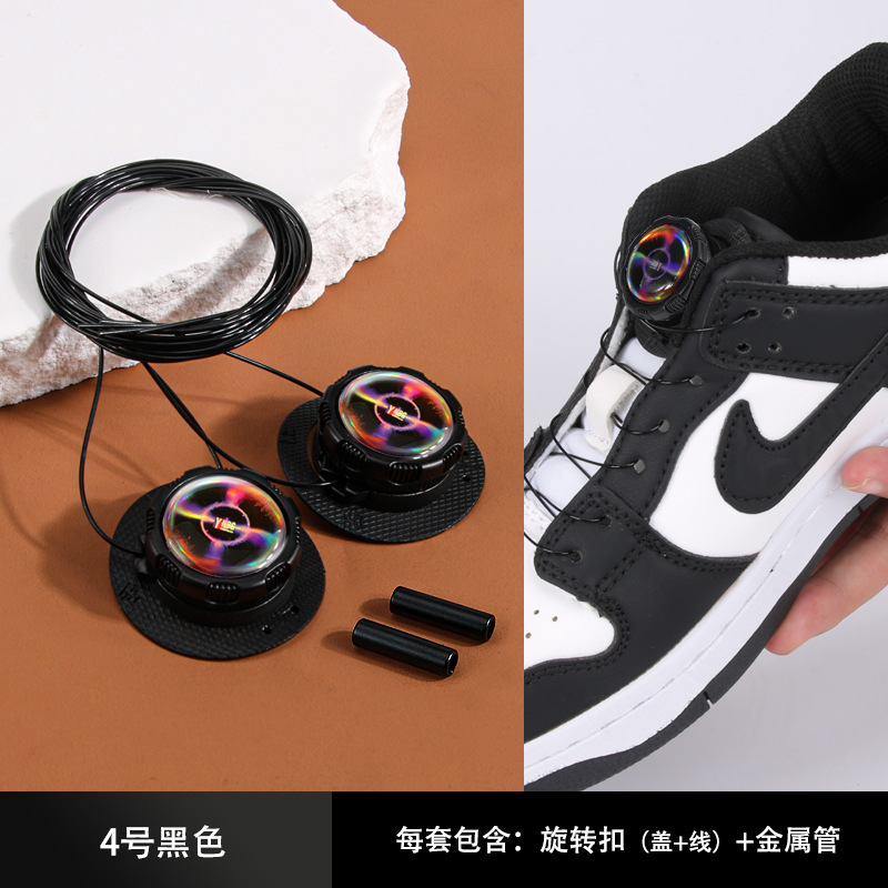 Nuevo desgaste simple zapato giratorio hebilla deportes cordón perezoso zapato libre hebilla anti-caída hebilla de alambre de acero hebilla giratoria cordón