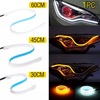 Start the scanning LED flowing water to the lamp, car general modification 60 white yellow double -color daytime running lamp ultra -thin guidance light strip