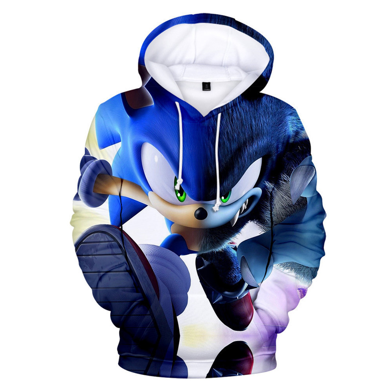 Cross-Border Amazon Trend Sonic Digital Printing 3D Hooded Long-Sleeved Sweatshirt Supports Wholesale Cross-Border Amazon Trend Sonic Digital Printing 3D Hooded Long-Sleeved Sweatshirt Supports Wholesale