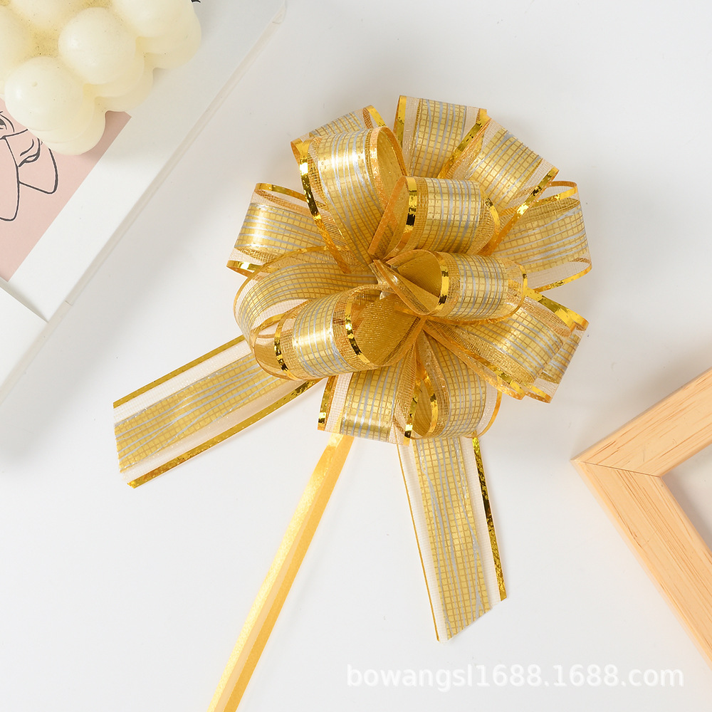 Decoración de regalo de Navidad Año Nuevo caja de regalo embalaje perezoso cinta dibujo flor 30 corteza patrón redondo 8-Sección bola flor