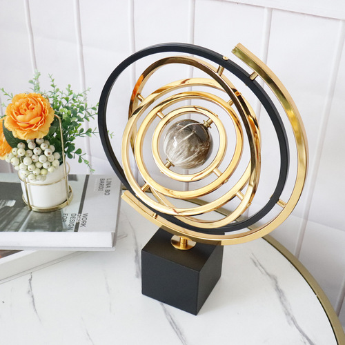 Modern light luxury globe ornament high-end liquor cabinet TV stand office desk home living room art decoration item