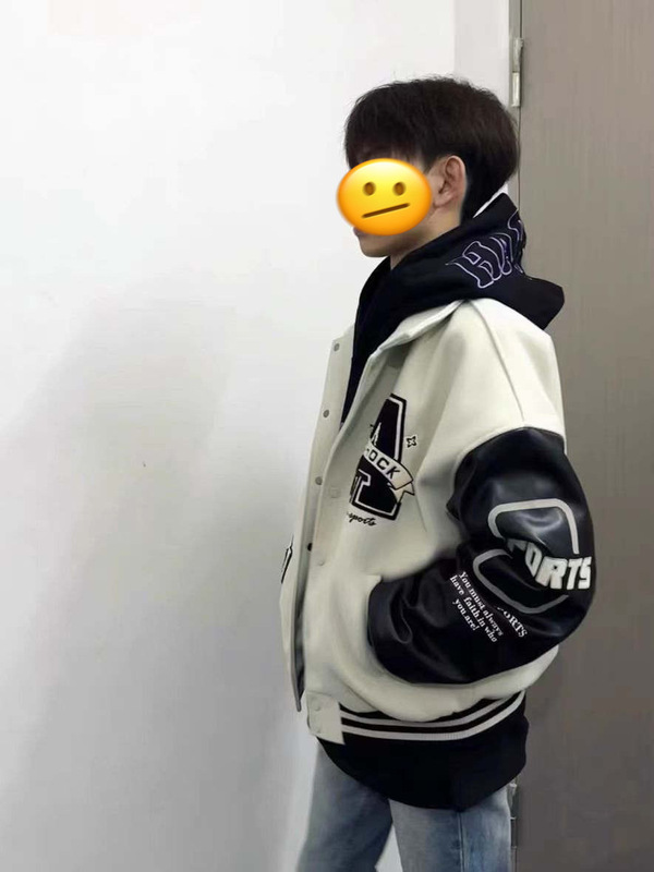 アメリカンレトロ野球ユニフォームジャケットメンズ春新作ラペル刺繍カップルスタンドカラージャケットルーズスプライシングトップ|undefined