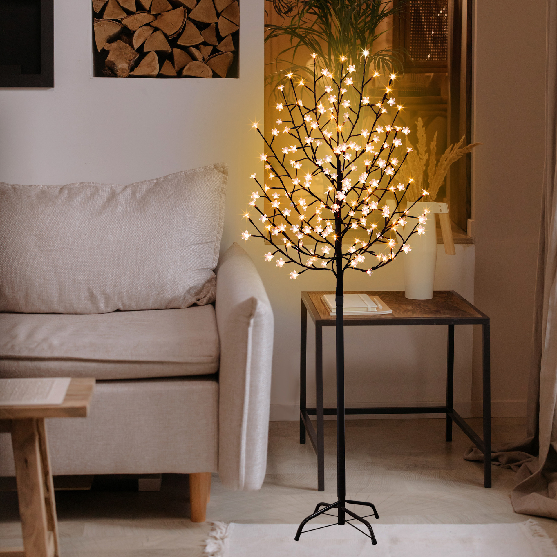 200L 따뜻한 흰색 벚꽃 태양열 모델